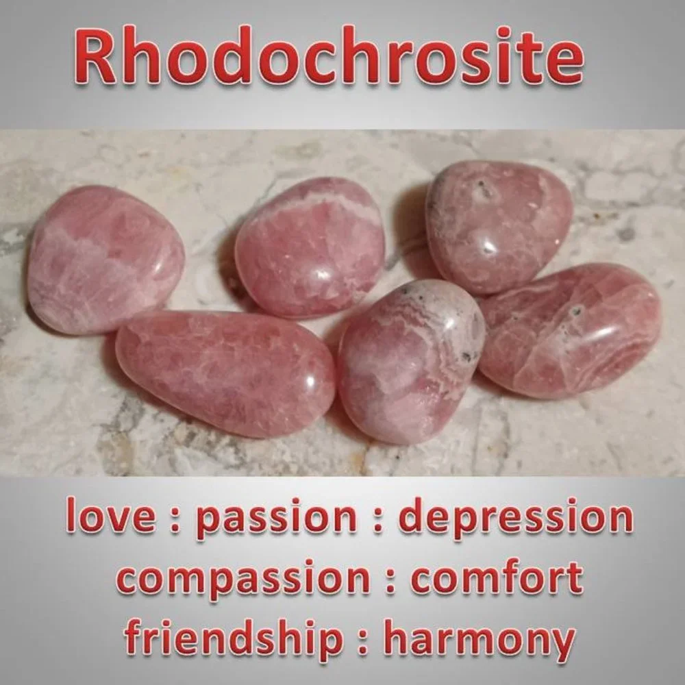 One Rhodochrosite crystal rock tumbled 01 LOVE harmony COMPASSION
